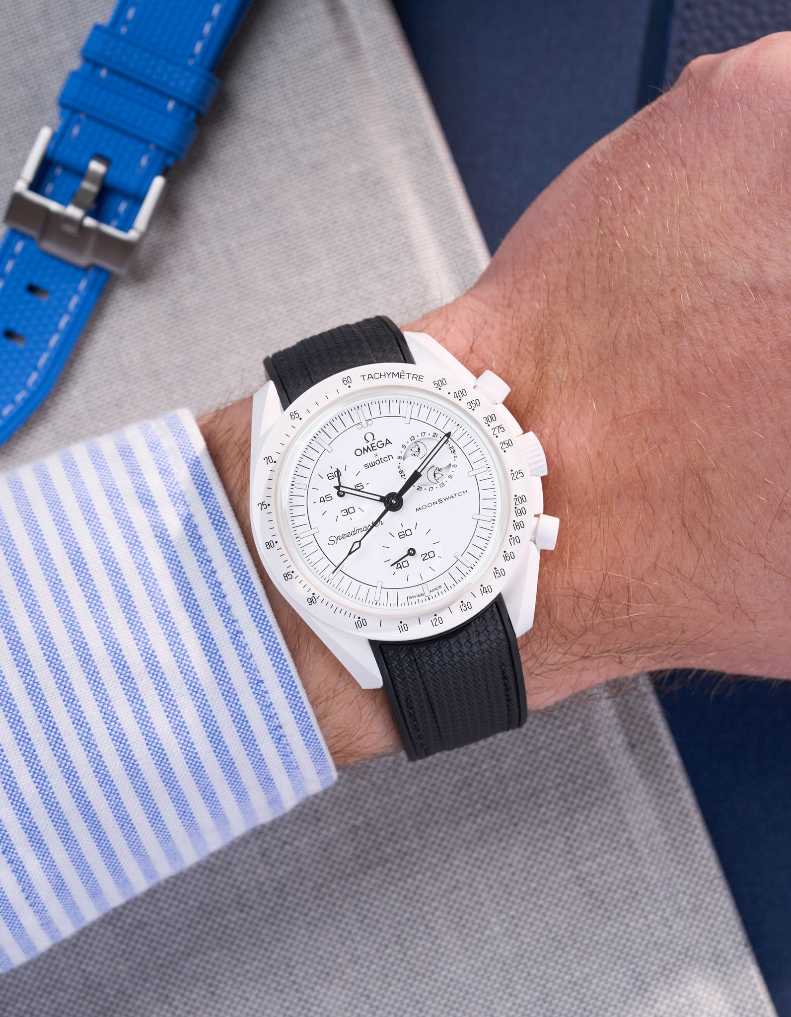 Relógio MoonSwatch Mission to The Moonphase (Pulseira de borracha)