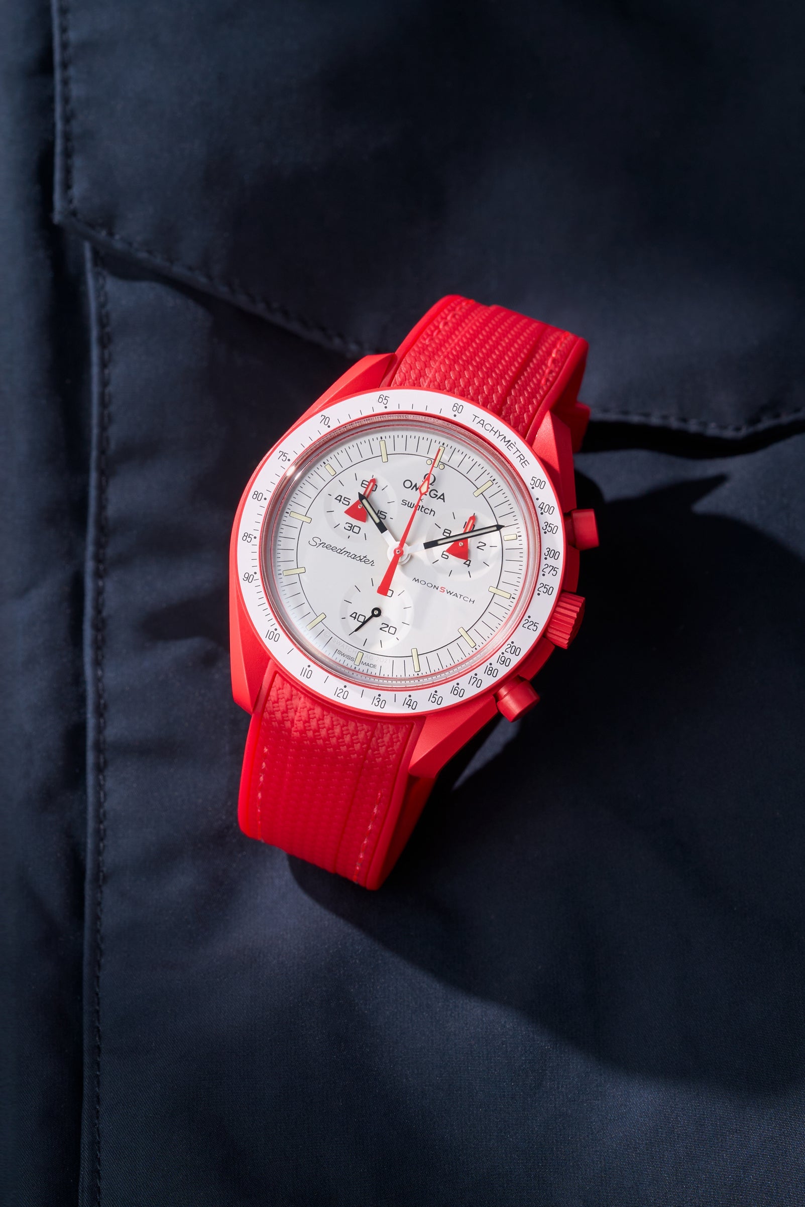 Relógio MoonSwatch Mission to Mars (Pulseira de borracha)