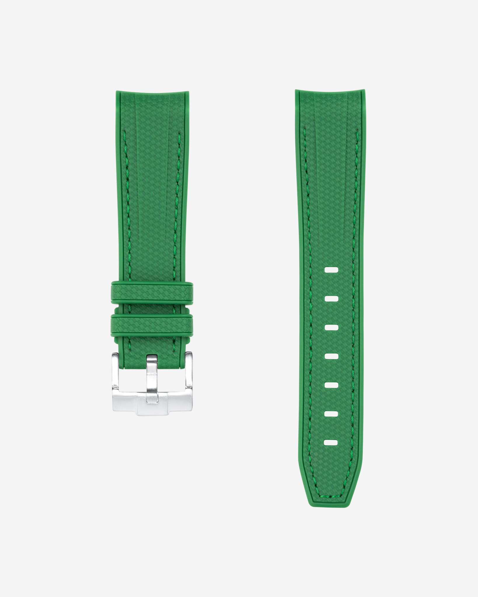 Curved Premium Rubber Strap - Green