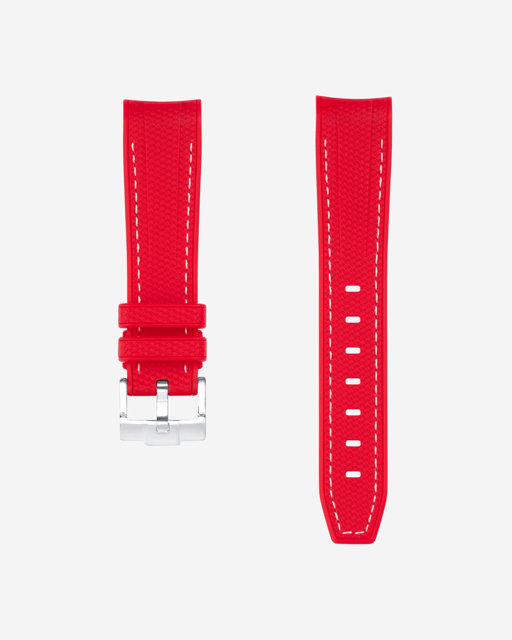 Curved Premium Rubber Strap - Red
