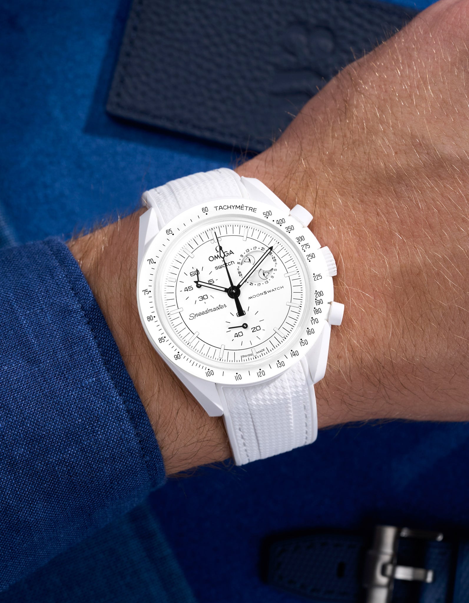 Curved Premium Rubber Strap - White