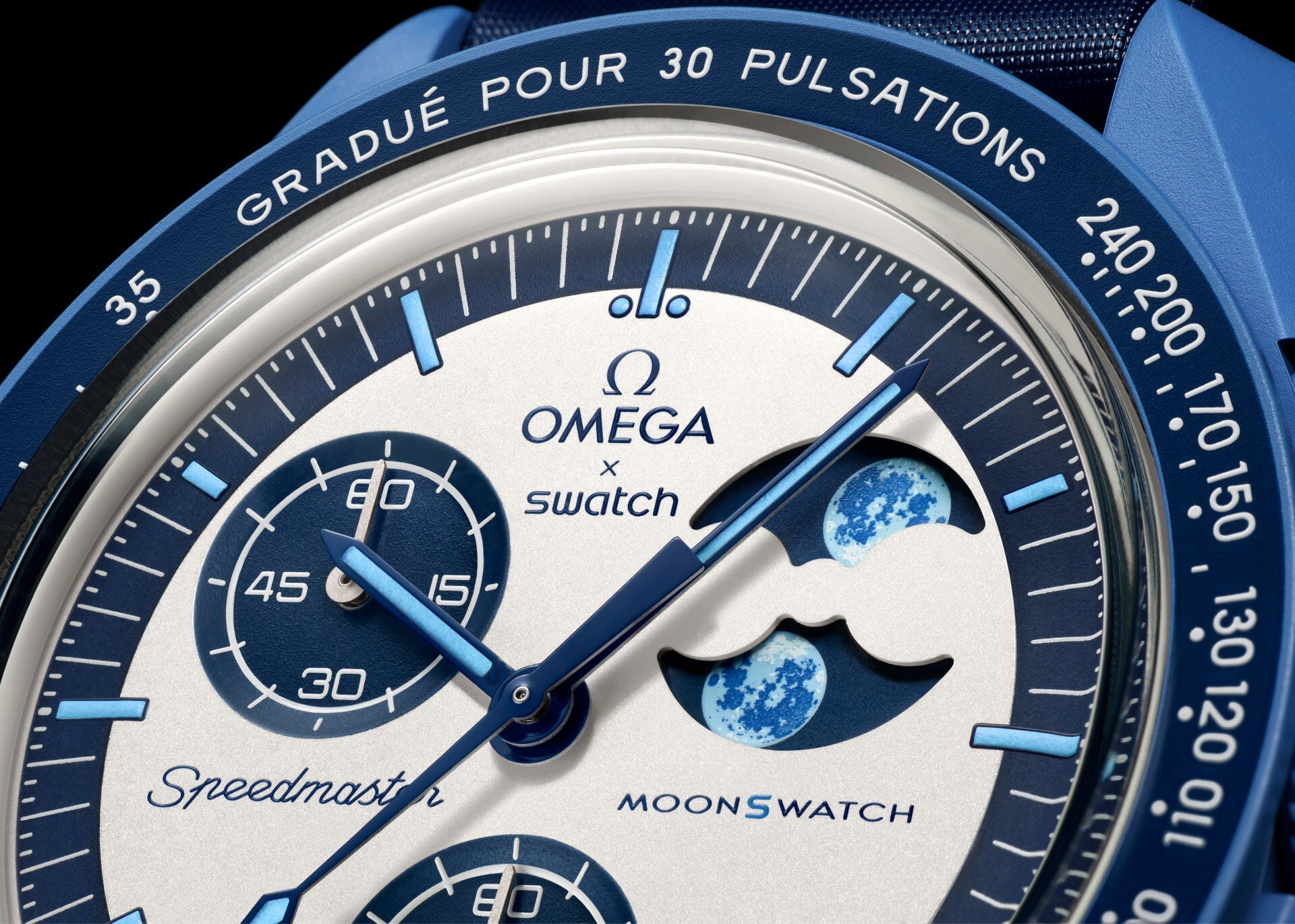 Relógio Mission to TO THE SUPER BLUE MOONPHASE -  Pulseira em VELCRO©.