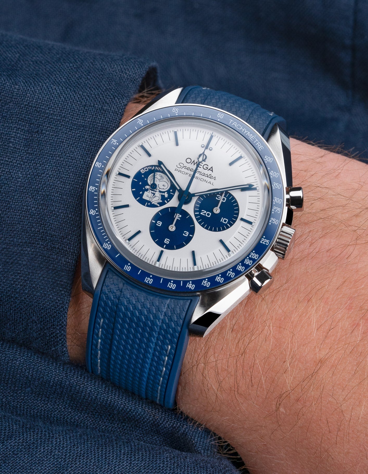 Rubber Strap for Omega Speedmaster “Silver Snoopy Award”