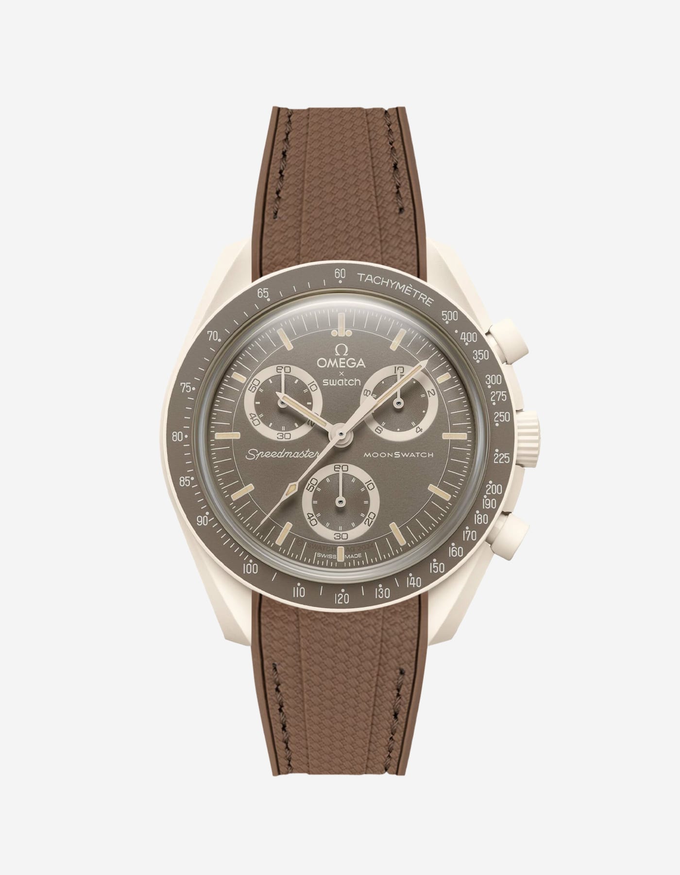 Relógio MoonSwatch Mission On Earth - Desert (Pulseira de borracha)
