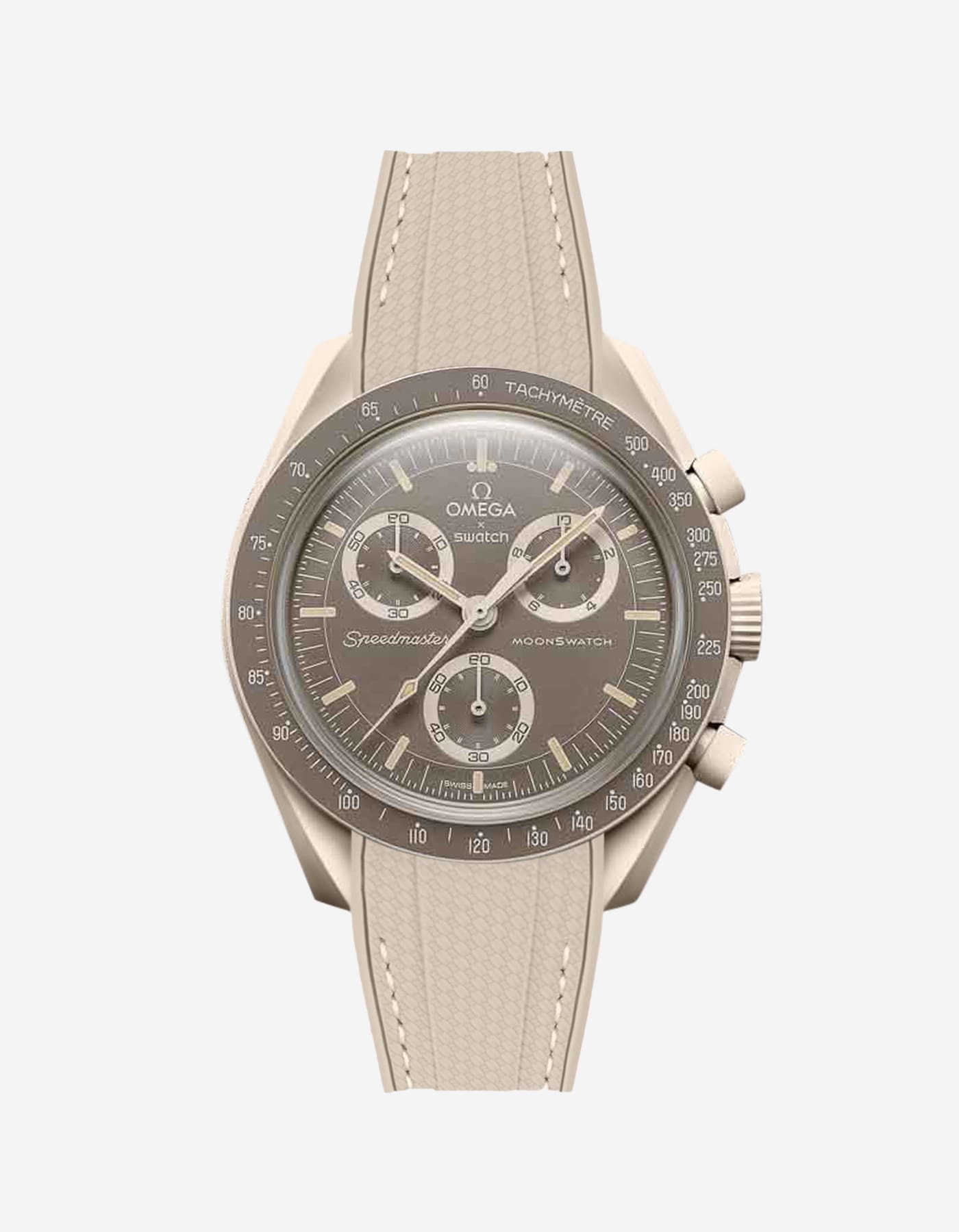 Relógio MoonSwatch Mission On Earth - Desert (Pulseira de borracha)