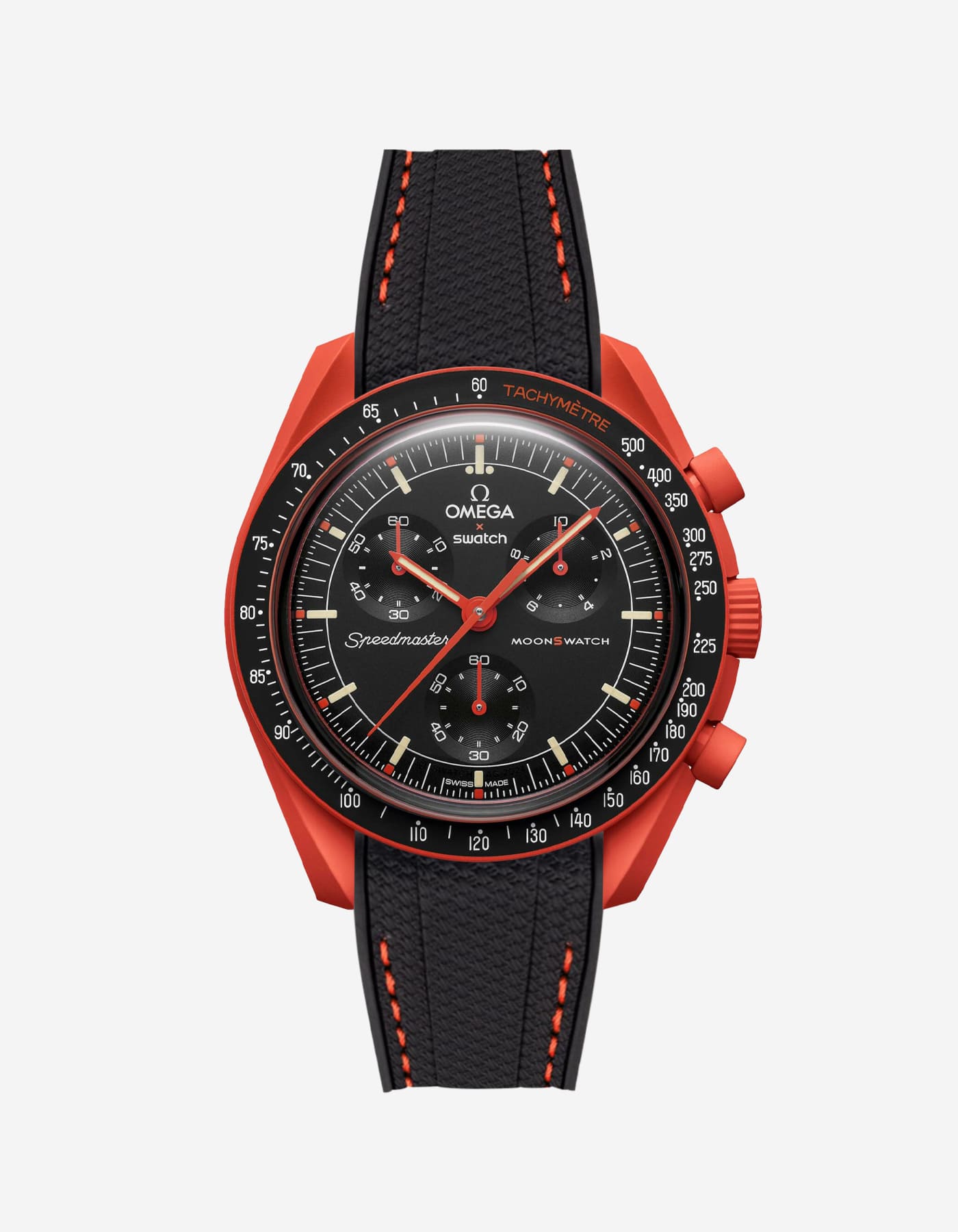 Relógio MoonSwatch Mission On Earth - Lava (Pulseira de borracha)