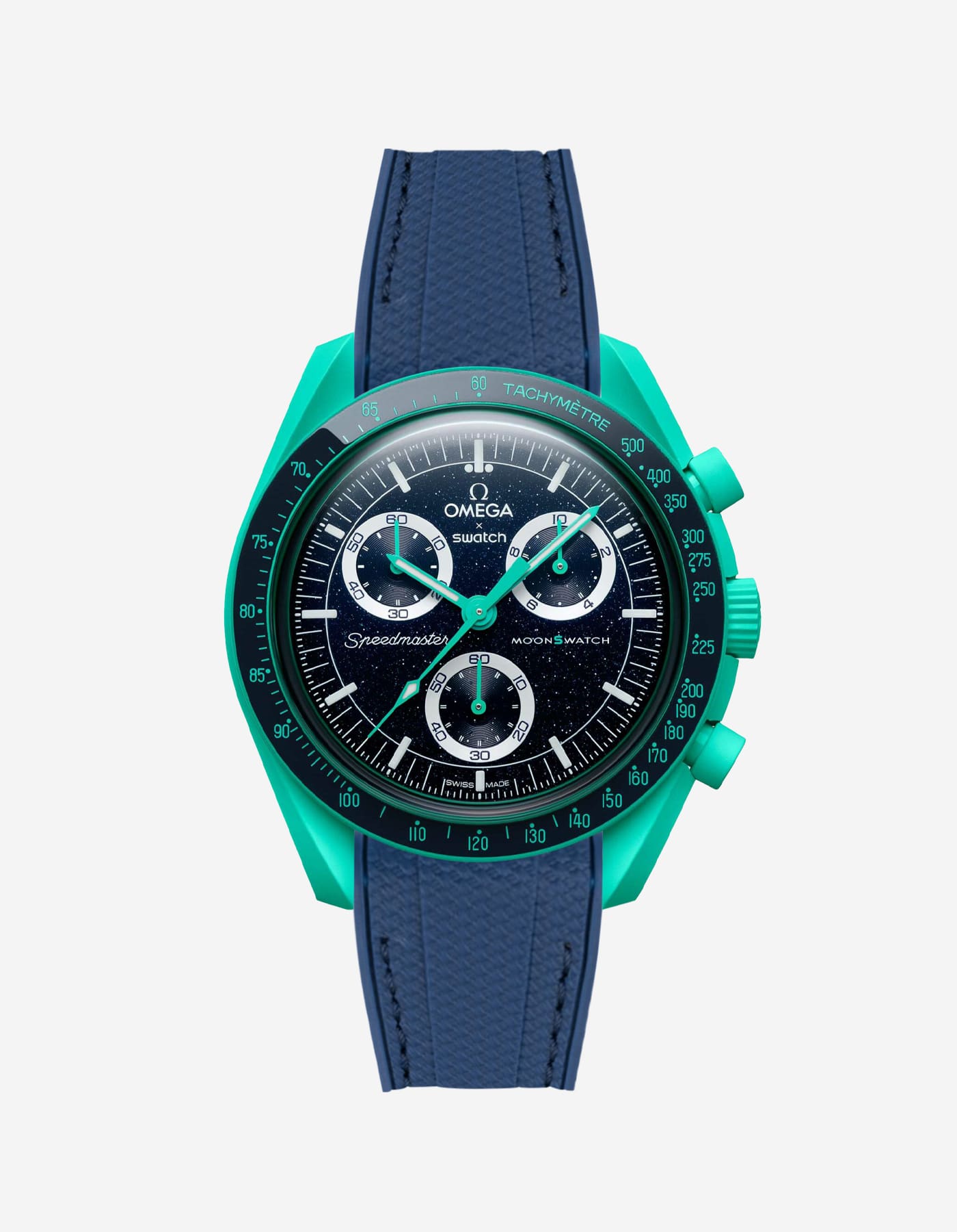 Relógio MoonSwatch Mission On Earth - Polar Lights (Pulseira de borracha)