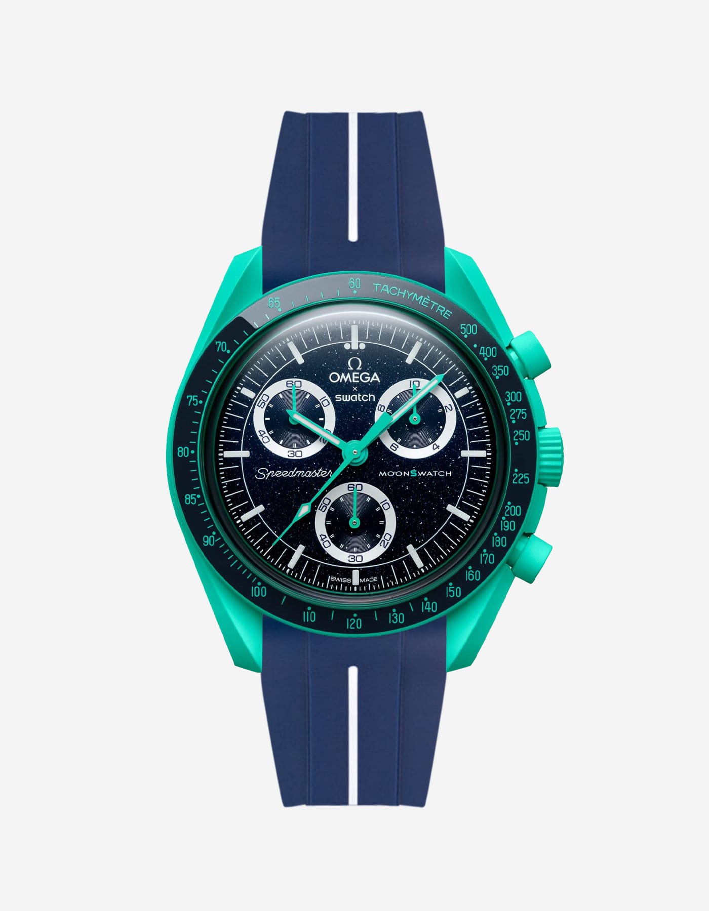 Relógio MoonSwatch Mission On Earth - Polar Lights (Pulseira de borracha)
