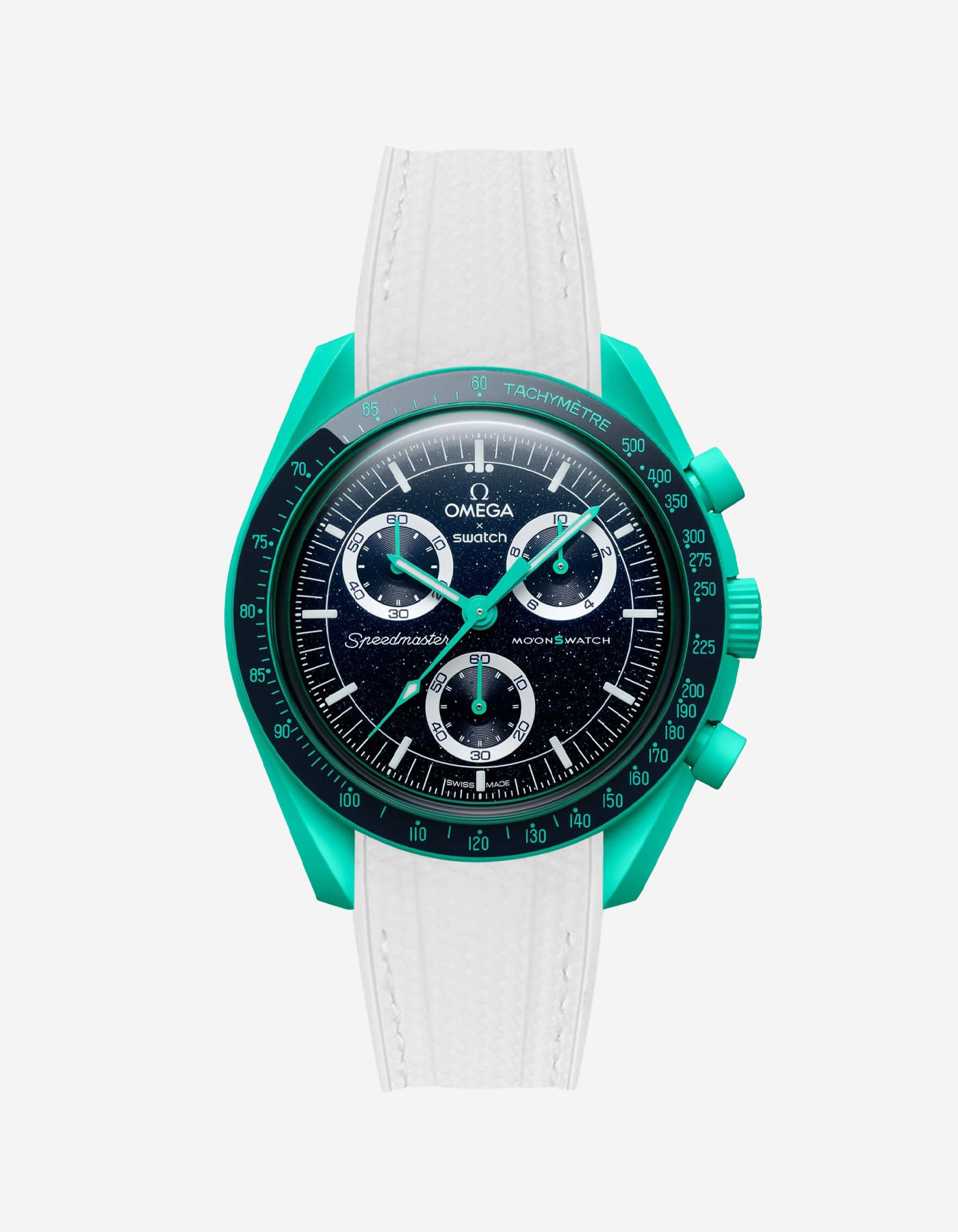 Relógio MoonSwatch Mission On Earth - Polar Lights (Pulseira de borracha)