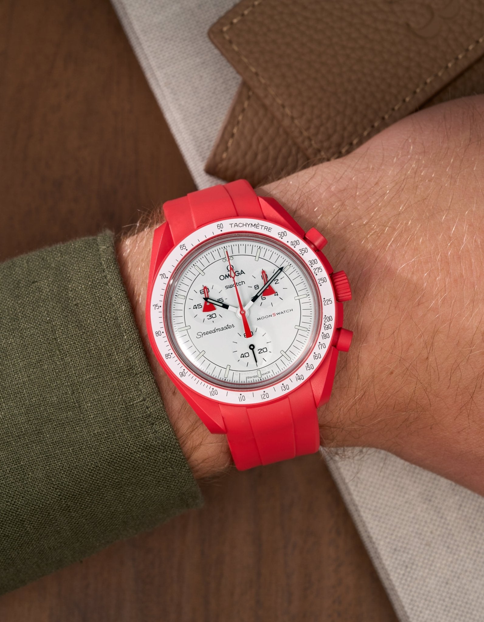 Relógio MoonSwatch Mission to Mars (Pulseira de borracha)