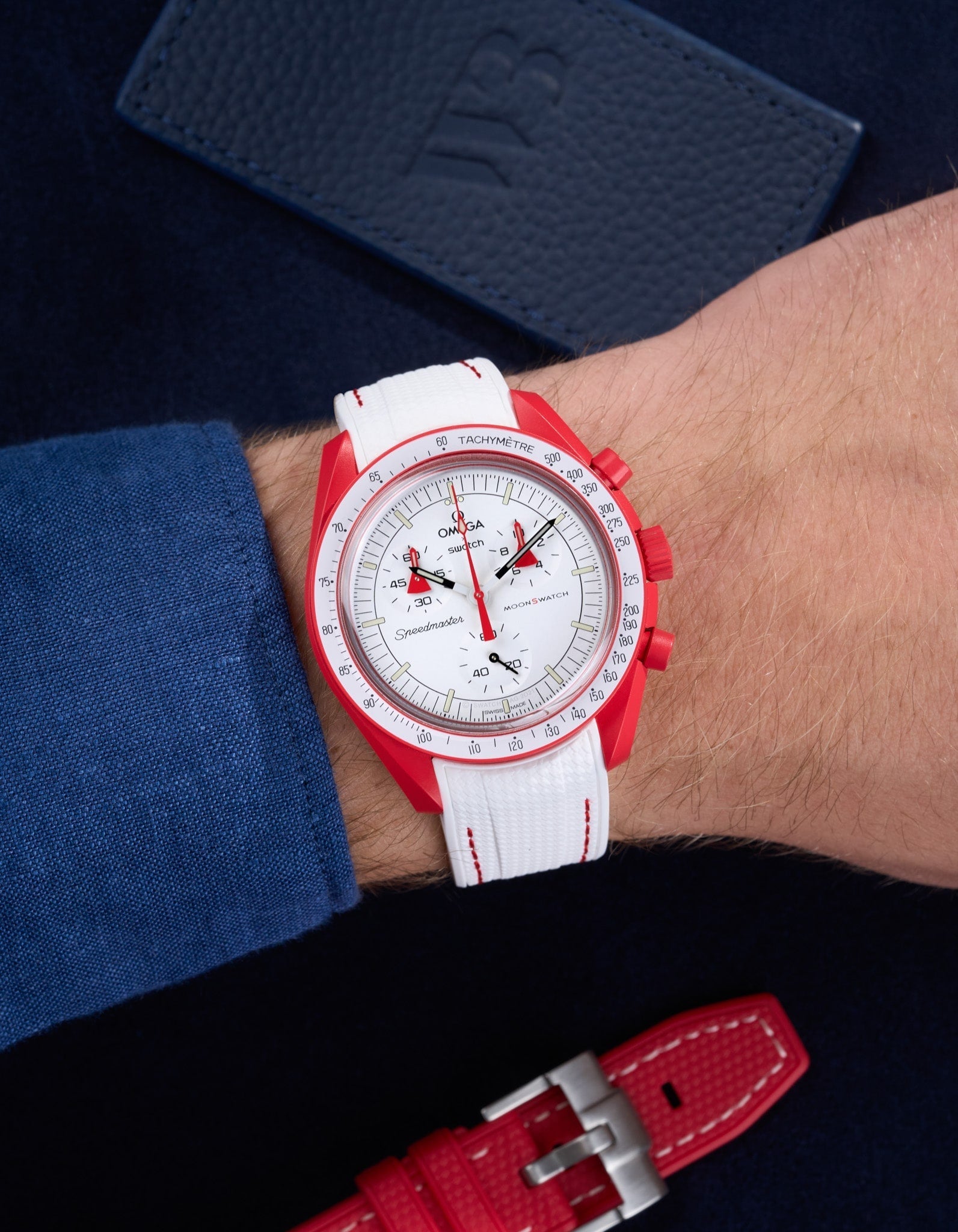 Relógio MoonSwatch Mission to Mars (Pulseira de borracha)
