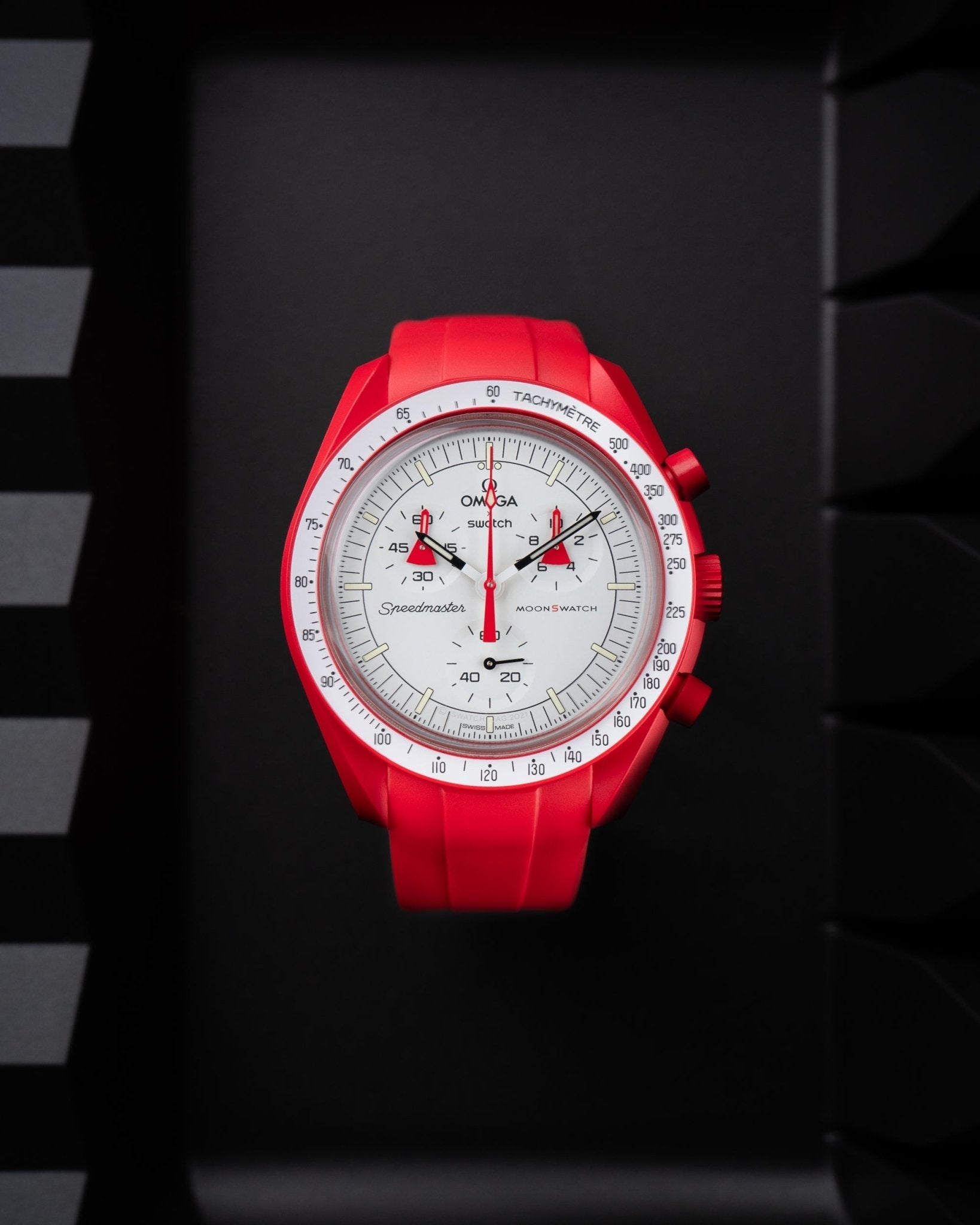 Relógio MoonSwatch Mission to Mars (Pulseira de borracha)