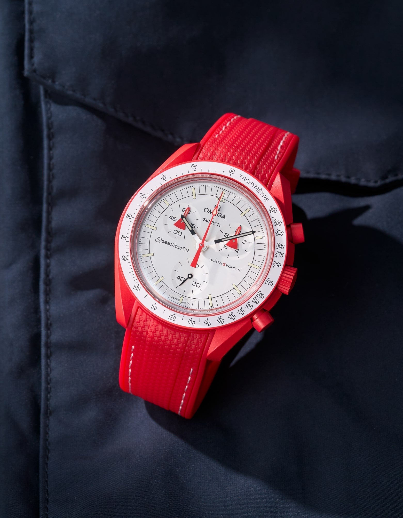 Relógio MoonSwatch Mission to Mars (Pulseira de borracha)