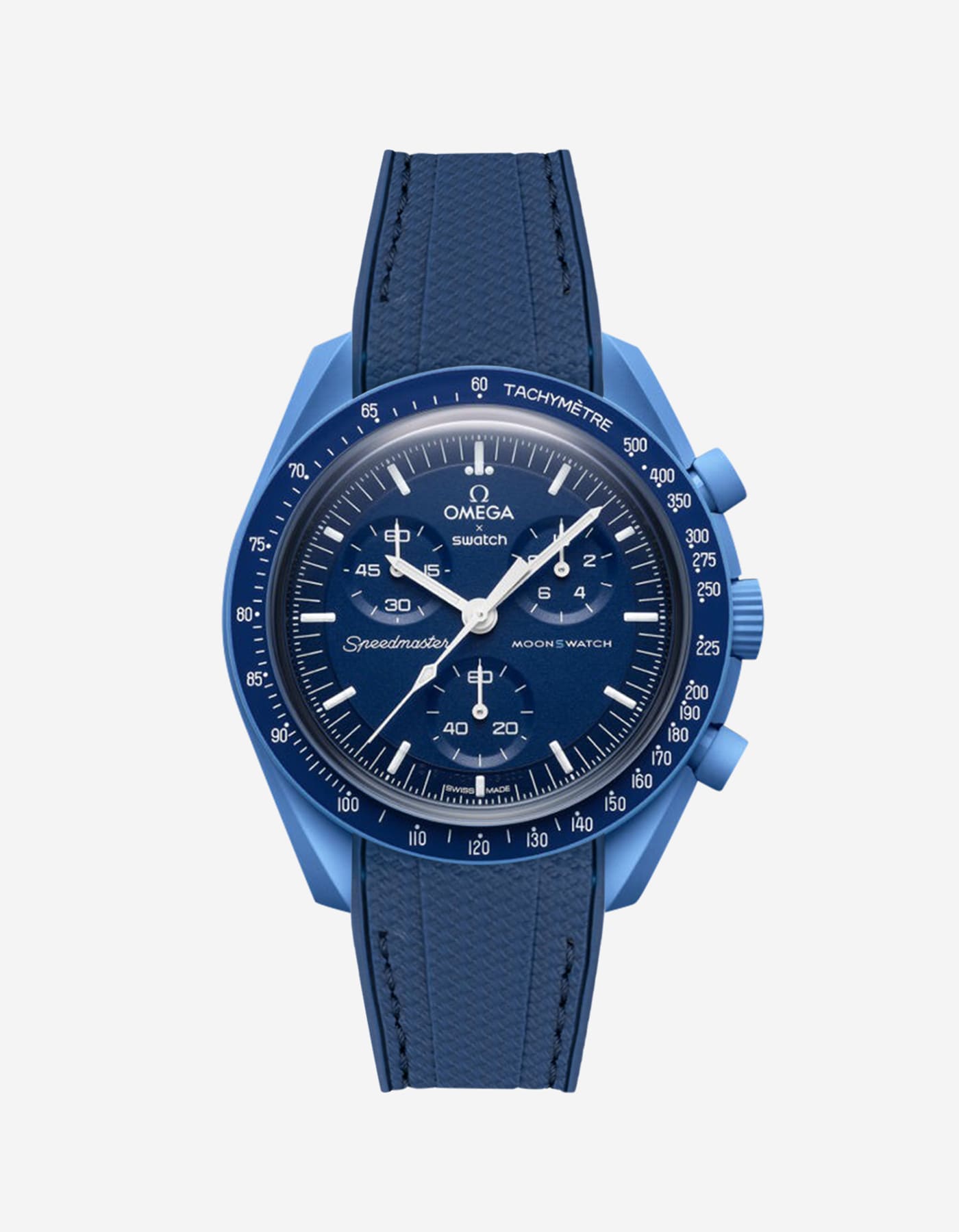 Relógio MoonSwatch Mission to Neptune (Pulseira de borracha)