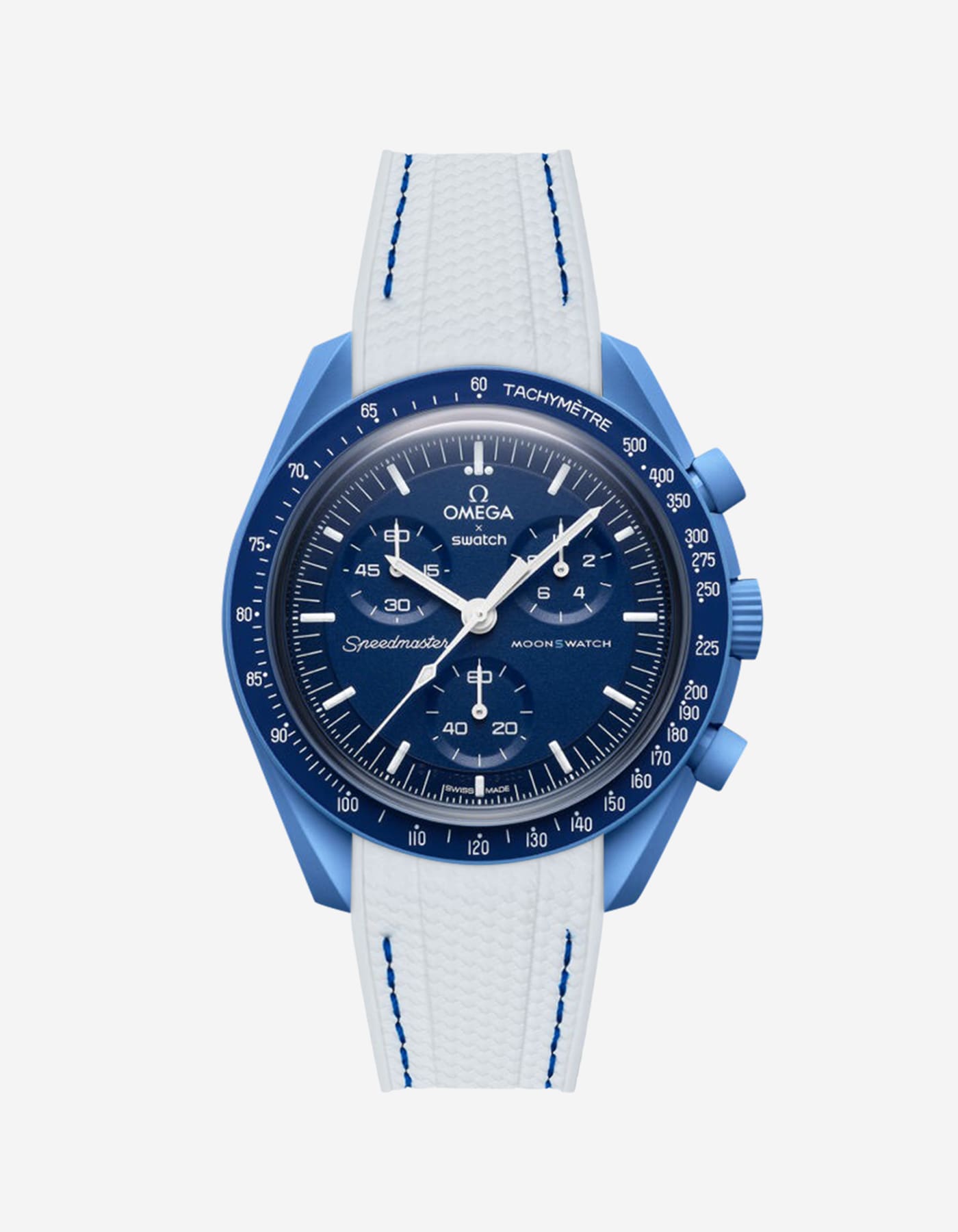 Relógio MoonSwatch Mission to Neptune (Pulseira de borracha)