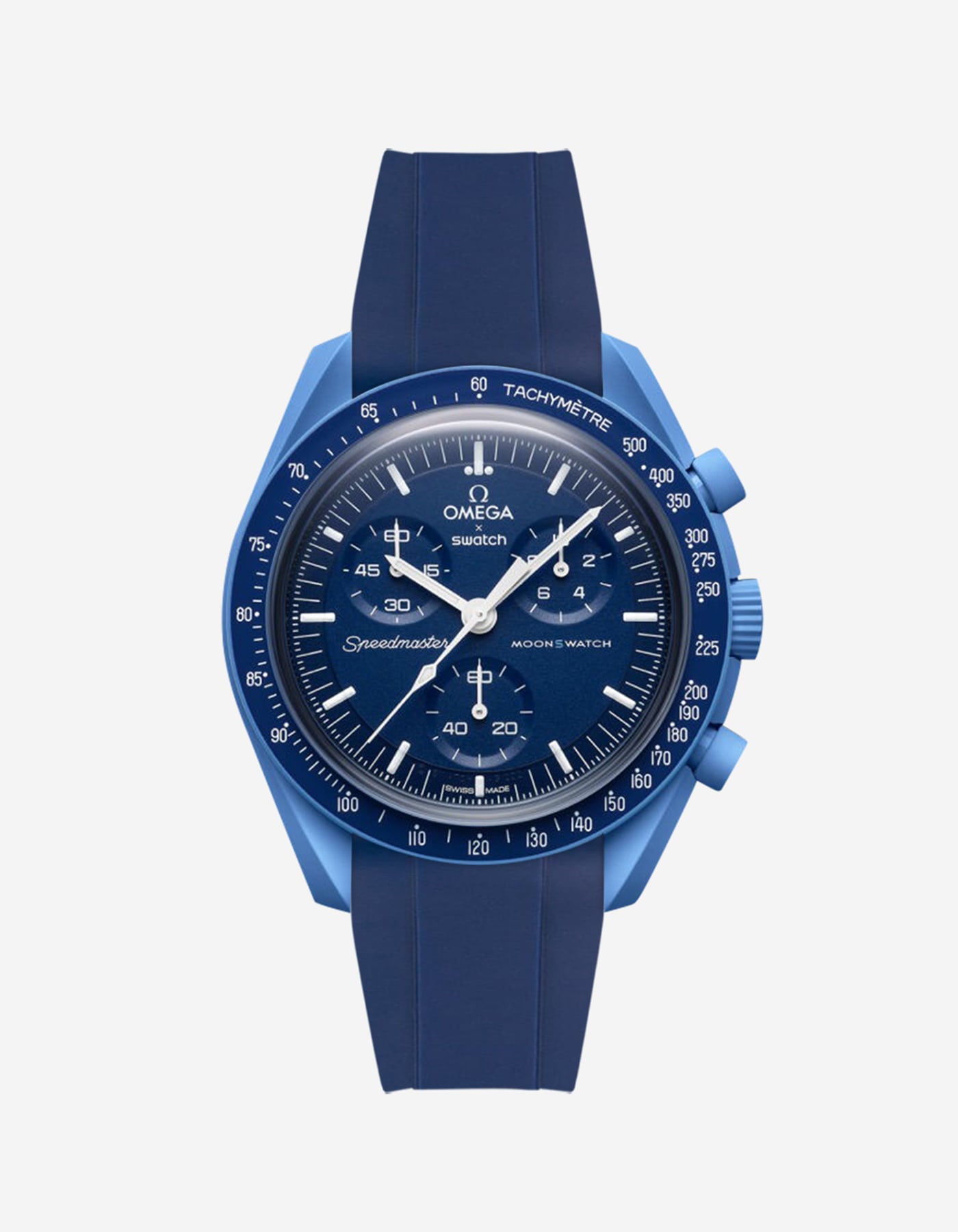 Relógio MoonSwatch Mission to Neptune (Pulseira de borracha)